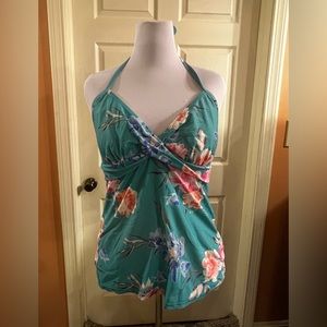 Hapari Blooms twist tankini top